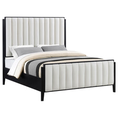 Brookmead Black Eastern King Upholstered Panel Bed - Ornate Home