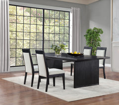 Brookmead Black/Ivory 5-piece Extension Leaf Dining Table Set - Ornate Home