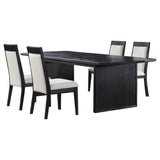 Brookmead Black/Ivory 5-piece Extension Leaf Dining Table Set - Ornate Home