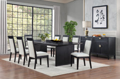 Brookmead Black/Ivory 9-piece Extension Leaf Dining Table Set - Ornate Home