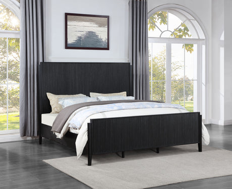 Brookmead Black Queen Panel Bed - Ornate Home