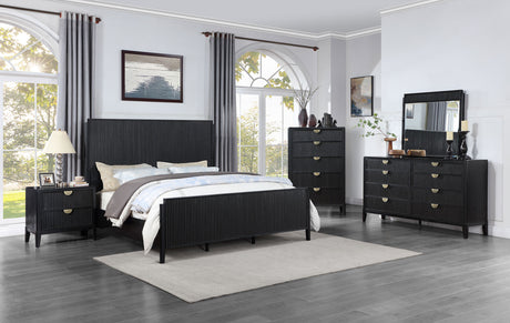 Brookmead Black Queen Panel Bed - Ornate Home