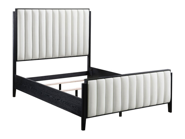 Brookmead Black Queen Upholstered Panel Bed - Ornate Home