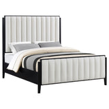 Brookmead Black Queen Upholstered Panel Bed - Ornate Home