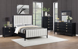 Brookmead Black Queen Upholstered Panel Bed - Ornate Home