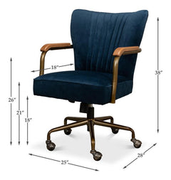 Brooks Blue Swivel Chair - Ornate Home