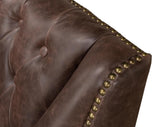 Brooks Brown Leather Tufted 2 Seat Sofa - Ornate Home