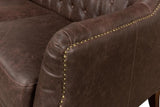Brooks Brown Leather Tufted 2 Seat Sofa - Ornate Home