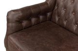Brooks Brown Leather Tufted 2 Seat Sofa - Ornate Home