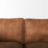 Brooks Cognac Brown/Medium Brown Faux Leather Three Seater Sofa - Ornate Home
