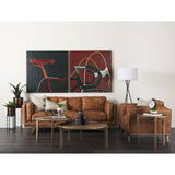 Brooks Cognac Brown/Medium Brown Faux Leather Three Seater Sofa - Ornate Home