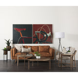 Brooks Cognac Brown/Medium Brown Faux Leather Three Seater Sofa - Ornate Home