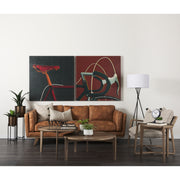 Brooks Cognac Brown/Medium Brown Faux Leather Three Seater Sofa - Ornate Home