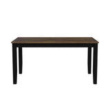 Brooks Medium Brown/Black 6PC Dining Set with Table, 4 Wood Back and UPH Seat Chairs, and Bench - Ornate Home