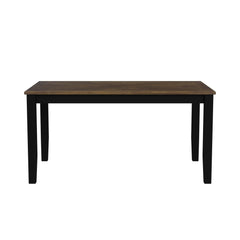 Brooks Medium Brown/Black 6PC Dining Set with Table, 4 Wood Back and UPH Seat Chairs, and Bench - Ornate Home