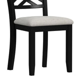 Brooks Medium Brown/Black 6PC Dining Set with Table, 4 Wood Back and UPH Seat Chairs, and Bench - Ornate Home