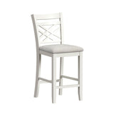 Brooks Medium Brown/White 5PC Counter Set with Table and 4 UPH Seat & Wood Back Chairs - Ornate Home