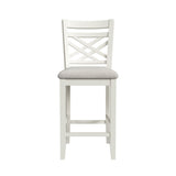 Brooks Medium Brown/White 5PC Counter Set with Table and 4 UPH Seat & Wood Back Chairs - Ornate Home