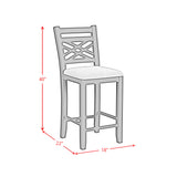 Brooks Medium Brown/White 5PC Counter Set with Table and 4 UPH Seat & Wood Back Chairs - Ornate Home