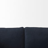 Brooks Navy Blue/Medium Brown Fabric Three Seater Sofa - Ornate Home