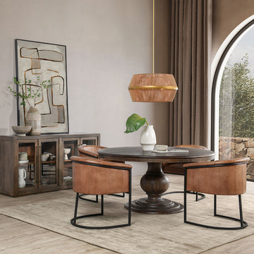 Brookside Cocoa Brown Round Dining Table - Ornate Home