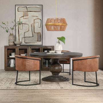 Brookside Cocoa Brown Round Dining Table - Ornate Home