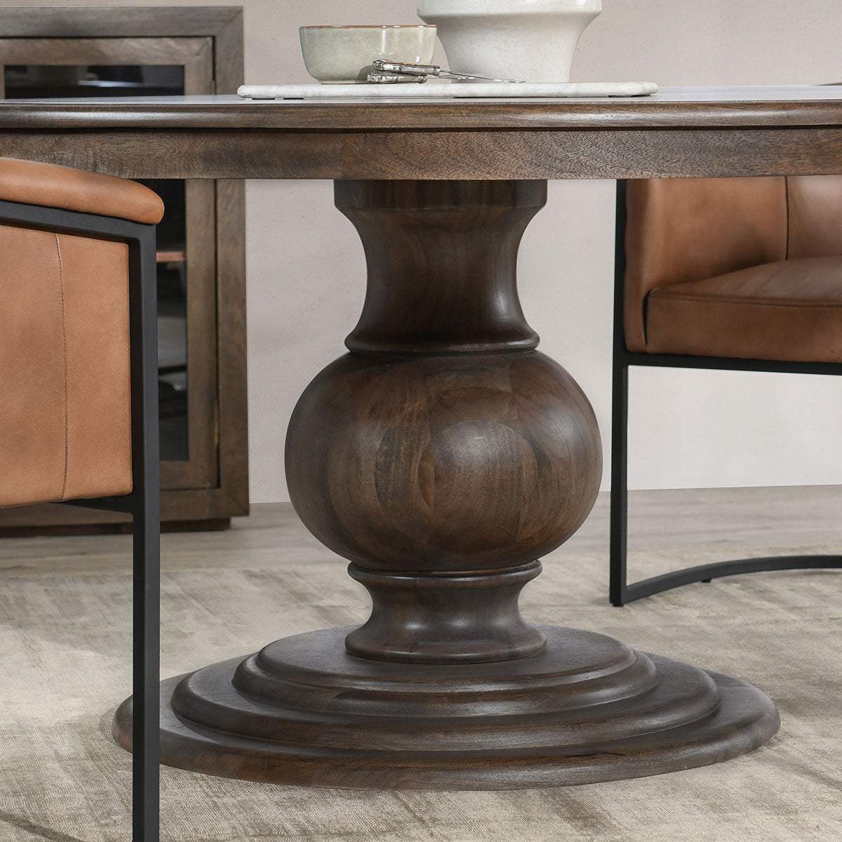 Brookside Cocoa Brown Round Dining Table - Ornate Home