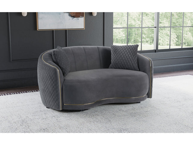 Brookside Dark Grey Loveseat - Ornate Home