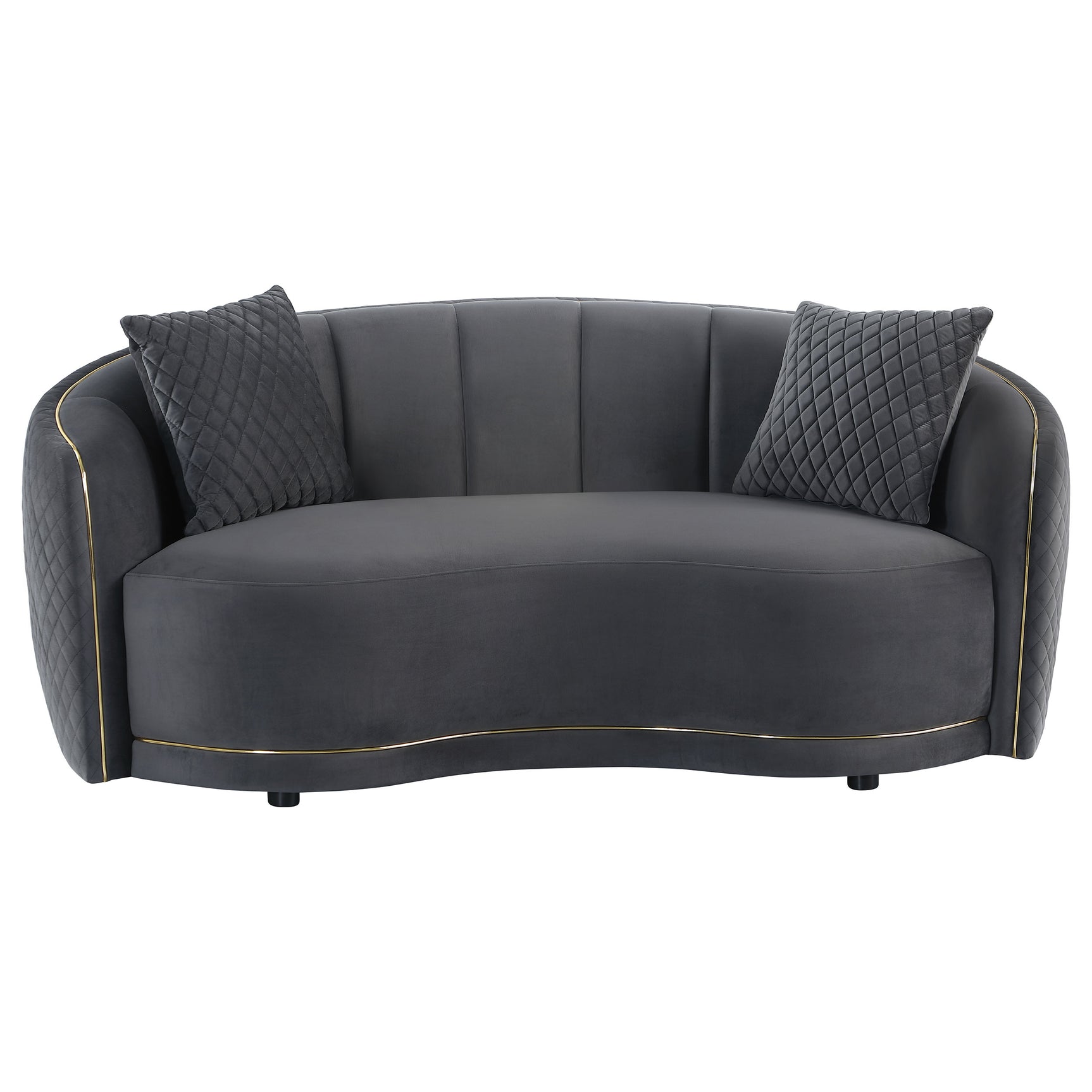 Brookside Dark Grey Loveseat - Ornate Home