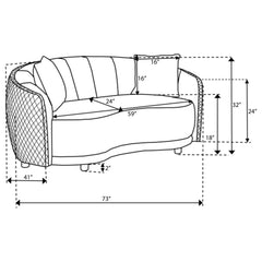 Brookside Dark Grey Loveseat - Ornate Home