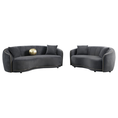 Brookside Dark Grey Sofa & Loveseat - Ornate Home