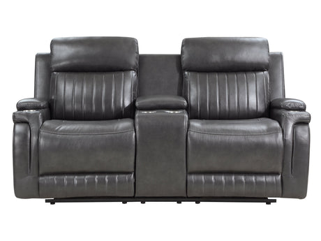 Broomfield Dark Gray Double Reclining Loveseat - Ornate Home