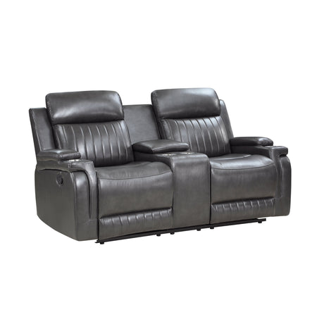 Broomfield Dark Gray Double Reclining Loveseat - Ornate Home