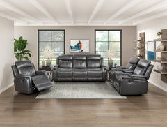 Broomfield Dark Gray Double Reclining Loveseat - Ornate Home
