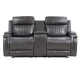 Broomfield Dark Gray Double Reclining Loveseat - Ornate Home