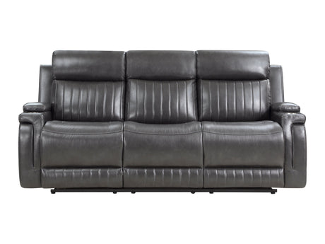 Broomfield Dark Gray Double Reclining Sofa - Ornate Home