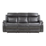 Broomfield Dark Gray Double Reclining Sofa - Ornate Home