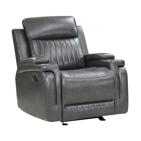 Broomfield Dark Gray Glider Reclining Chair - Ornate Home