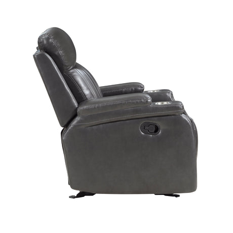 Broomfield Dark Gray Glider Reclining Chair - Ornate Home