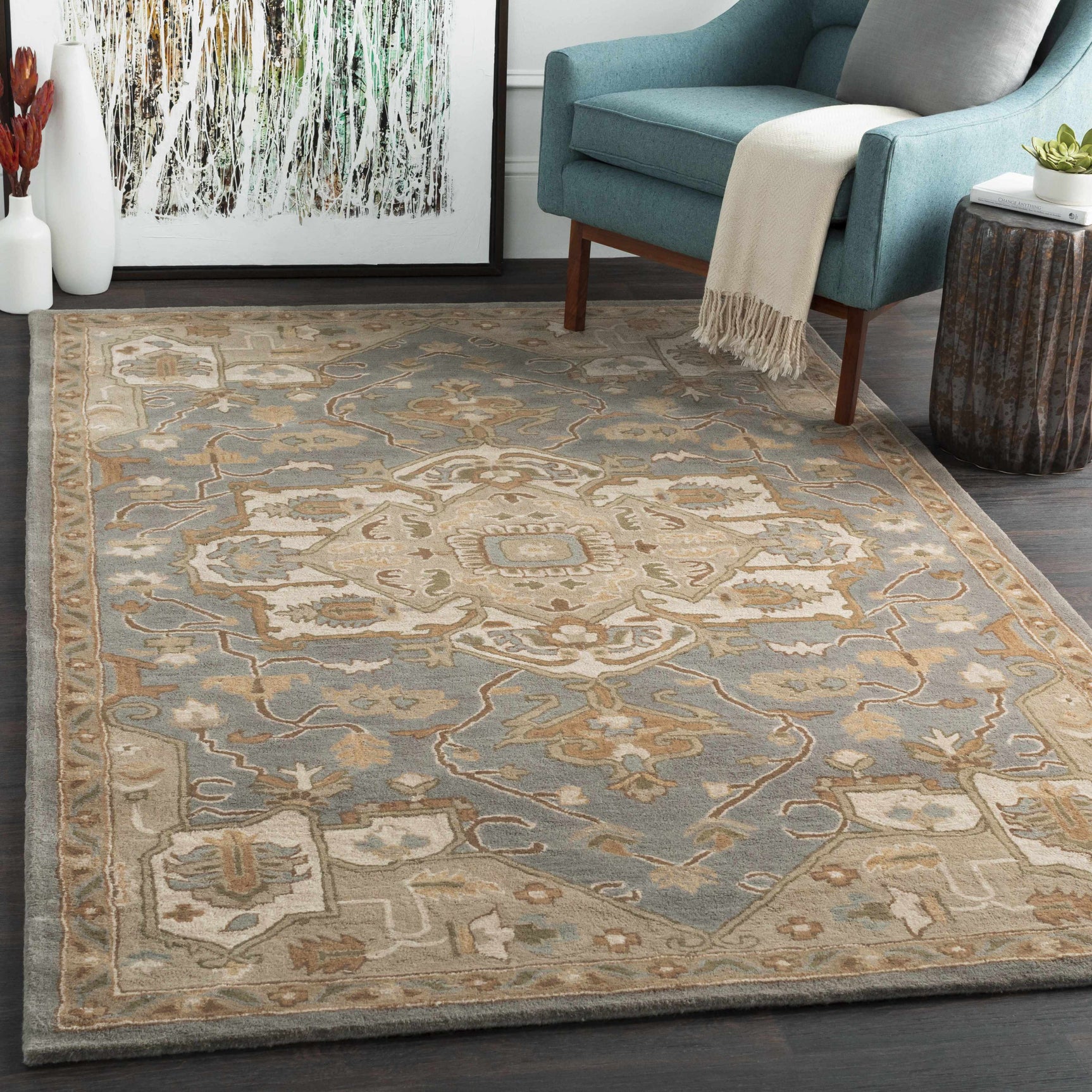 Broomfield Gray 1144 Wool Area Rug - Ornate Home
