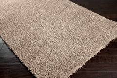 Browder Solid Beige Shag Area Rug - Clearance - Ornate Home