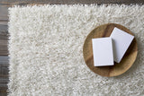 Browder Solid Beige Shag Area Rug - Clearance - Ornate Home
