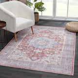 Brown Bagamanoc Medallion Washable Area Rug - Clearance - Ornate Home