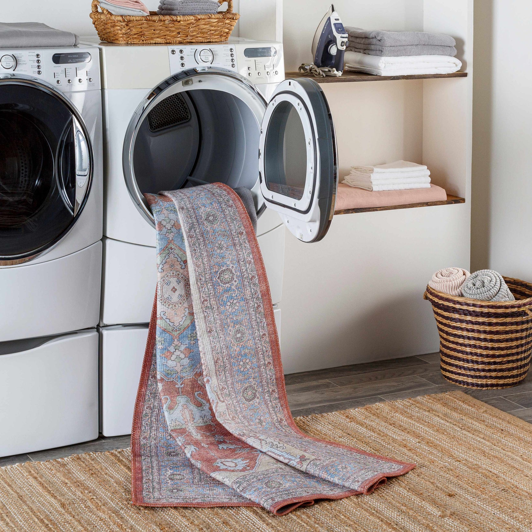 Brown Bagamanoc Medallion Washable Area Rug - Clearance - Ornate Home