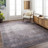 Brown Ballinasloe Vintage Washable Area Rug - Clearance - Ornate Home