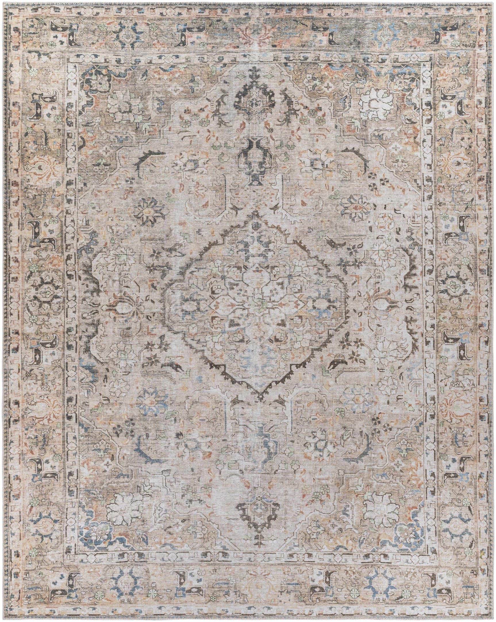 Brown Standon Vintage Washable Area Rug - Ornate Home