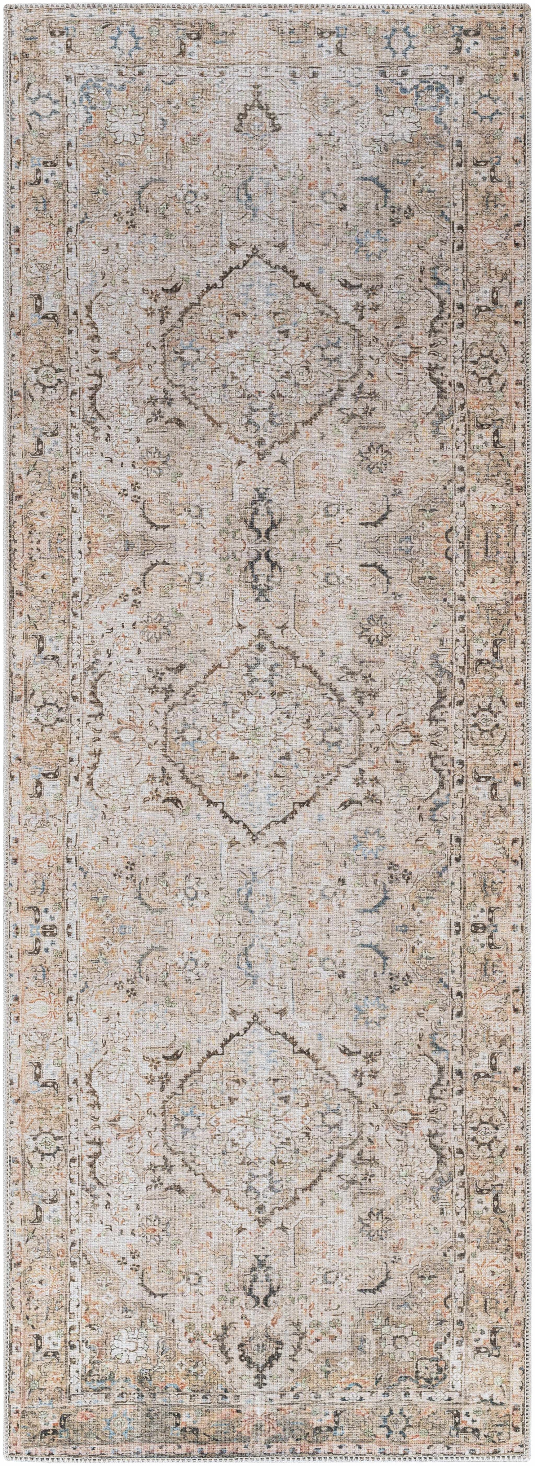 Brown Standon Vintage Washable Area Rug - Ornate Home