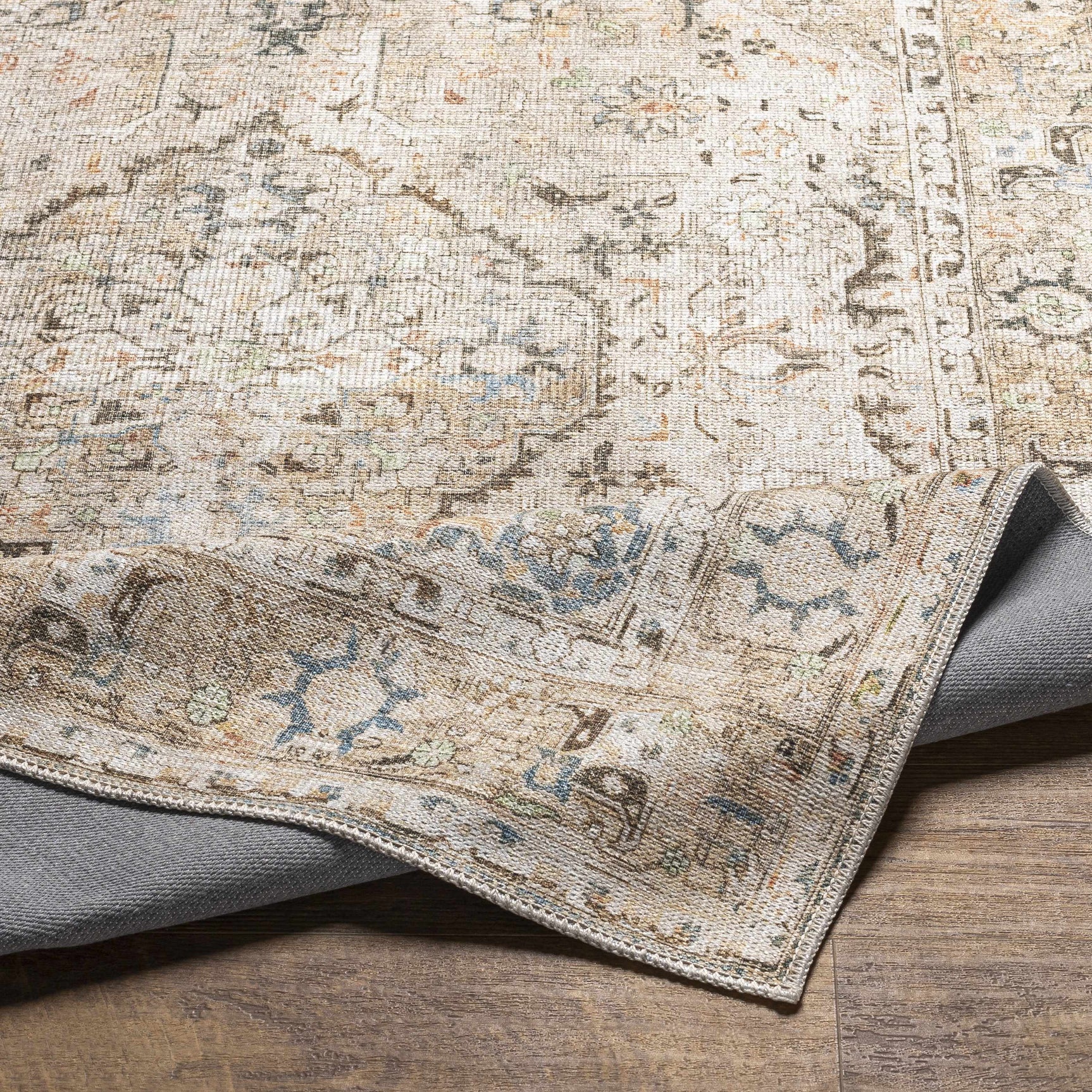 Brown Standon Vintage Washable Area Rug - Ornate Home