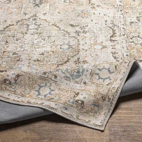 Brown Standon Vintage Washable Area Rug - Ornate Home