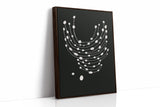 Minimalist Abstract White Dots on Black Canvas